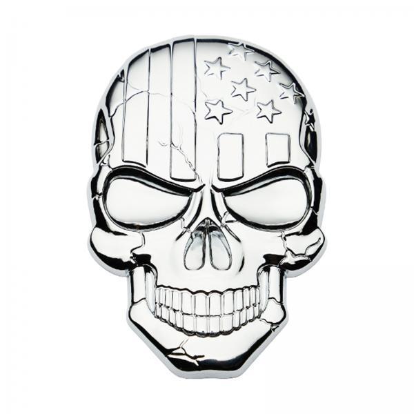 4x3D Decal Skull Car Sticker Modification Plating for Motorcycle Truck Silver