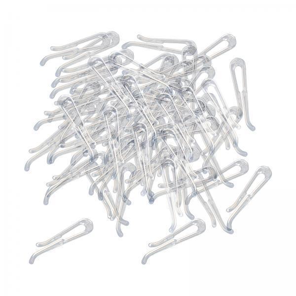 2x200Pcs Shirt Clips Sock Skirts Cloth Clip Transparent Plastic Alligator Clip Flat Toothless 38mm