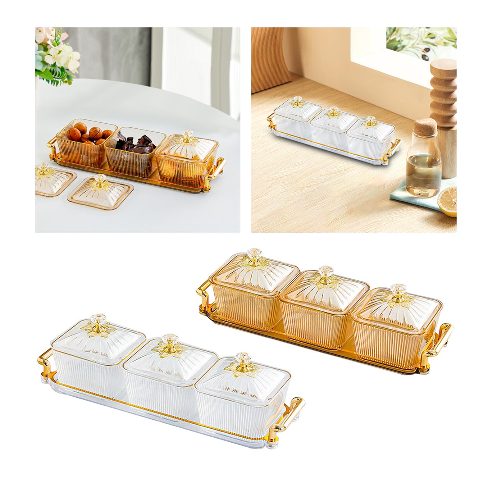 Divided Snack Tray Pp for Dining Room Party Wedding Kitchen Dried Fruit