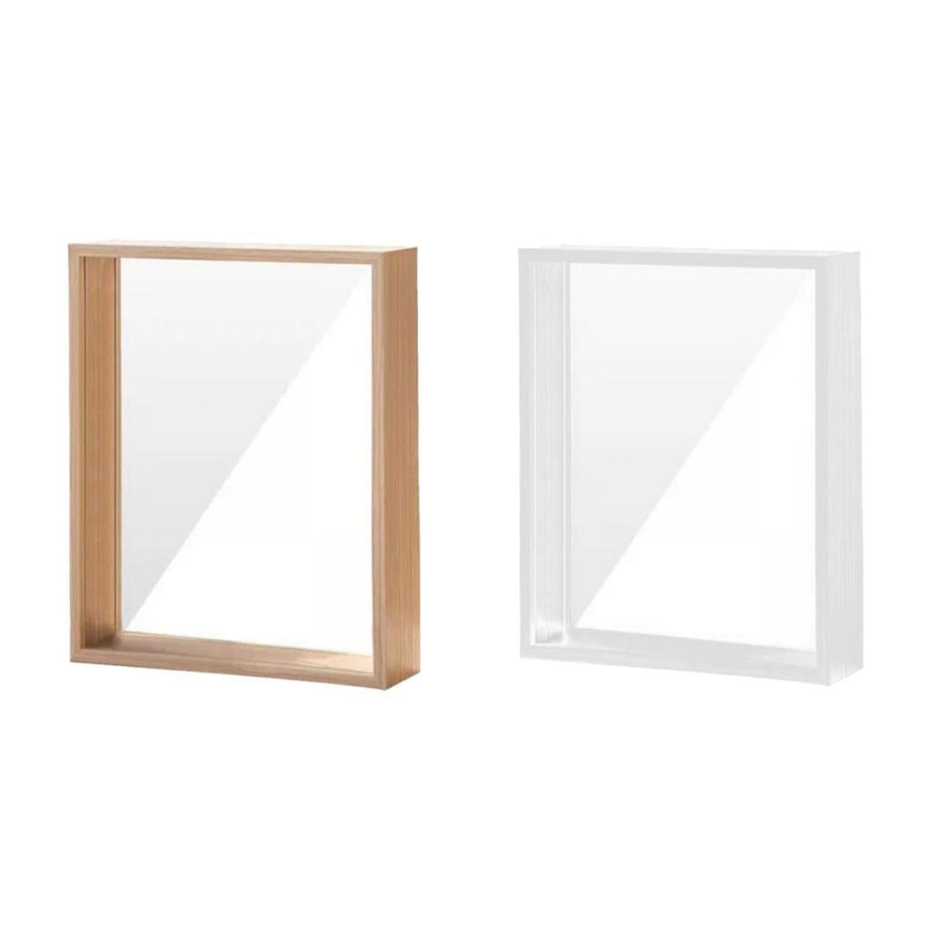 Shadow Box Frames Floating Photo Frames for Graduation Award Wood and White+Wood
