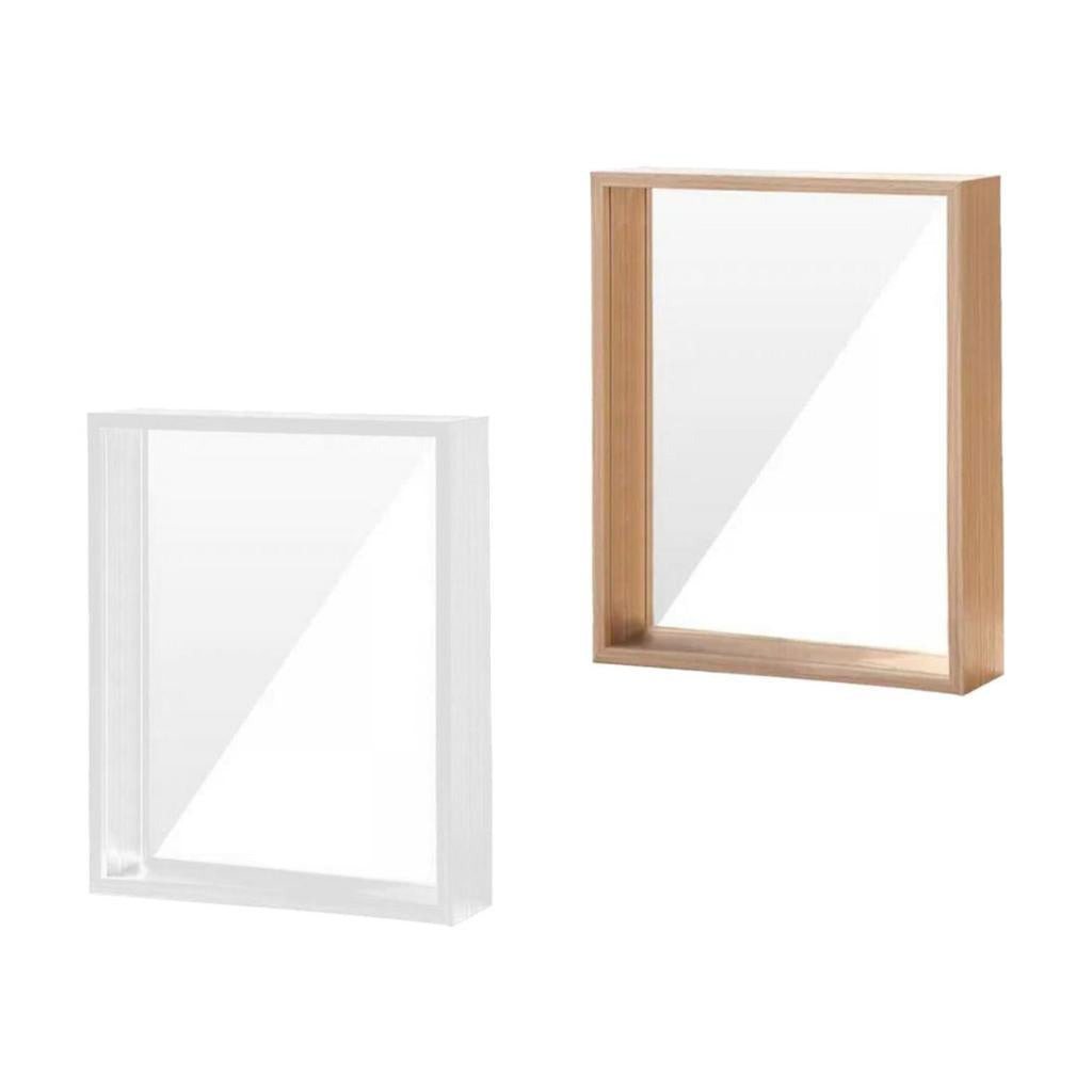 Shadow Box Frames Floating Photo Frames for Graduation Award Wood and White+Wood