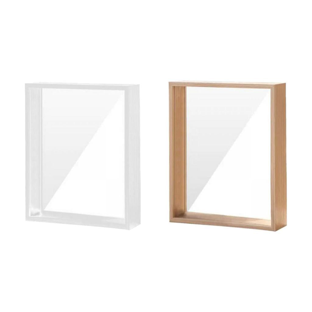 Shadow Box Frames Floating Photo Frames for Graduation Award Wood and White+Wood