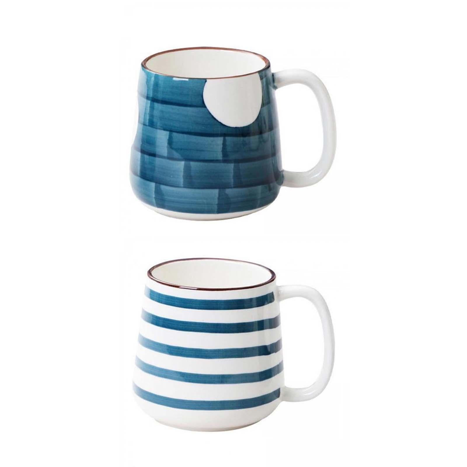 2pcs Father's Day Gift Mug with Handle 480ml Hand Painted Mug for Dad