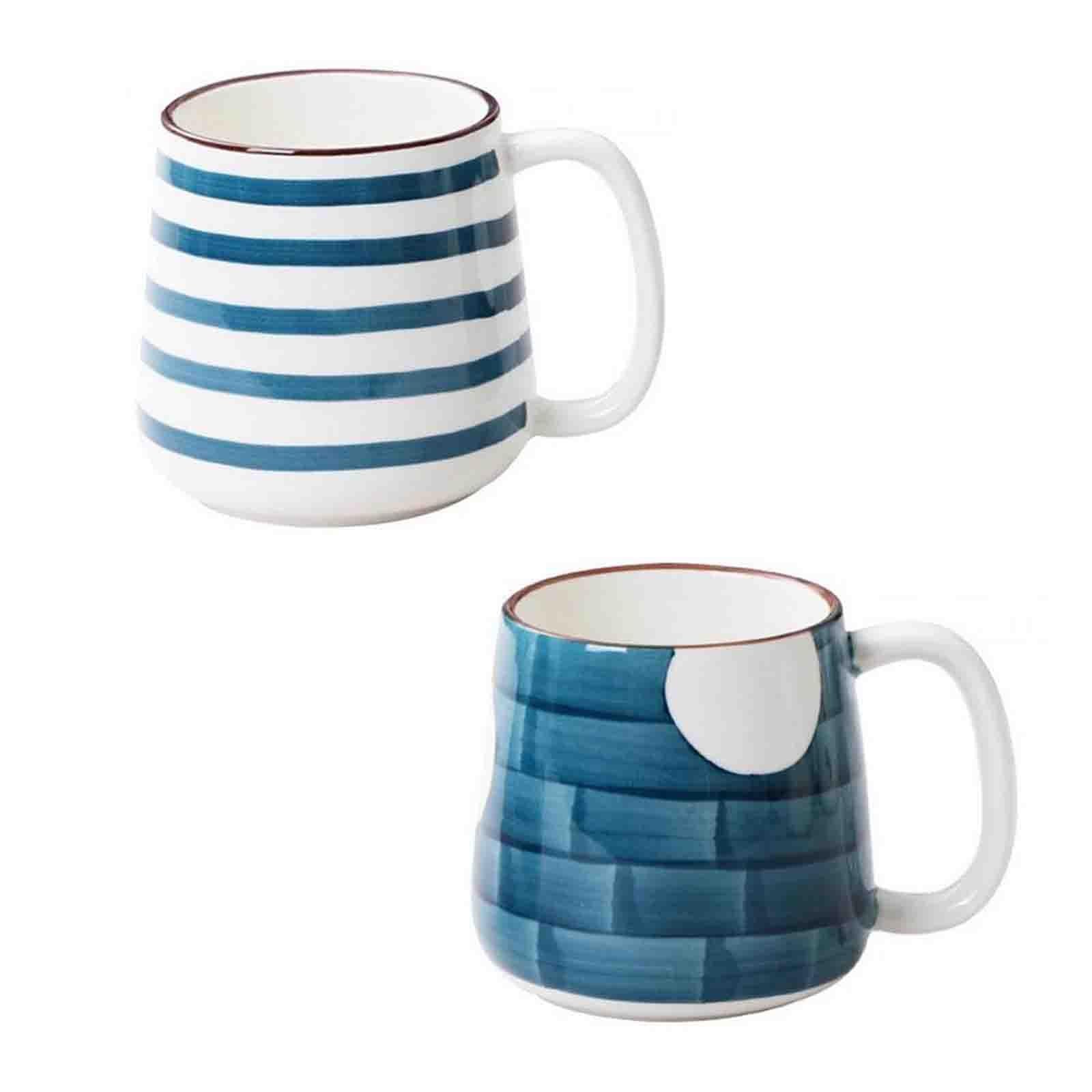 2pcs Father's Day Gift Mug with Handle 480ml Hand Painted Mug for Dad