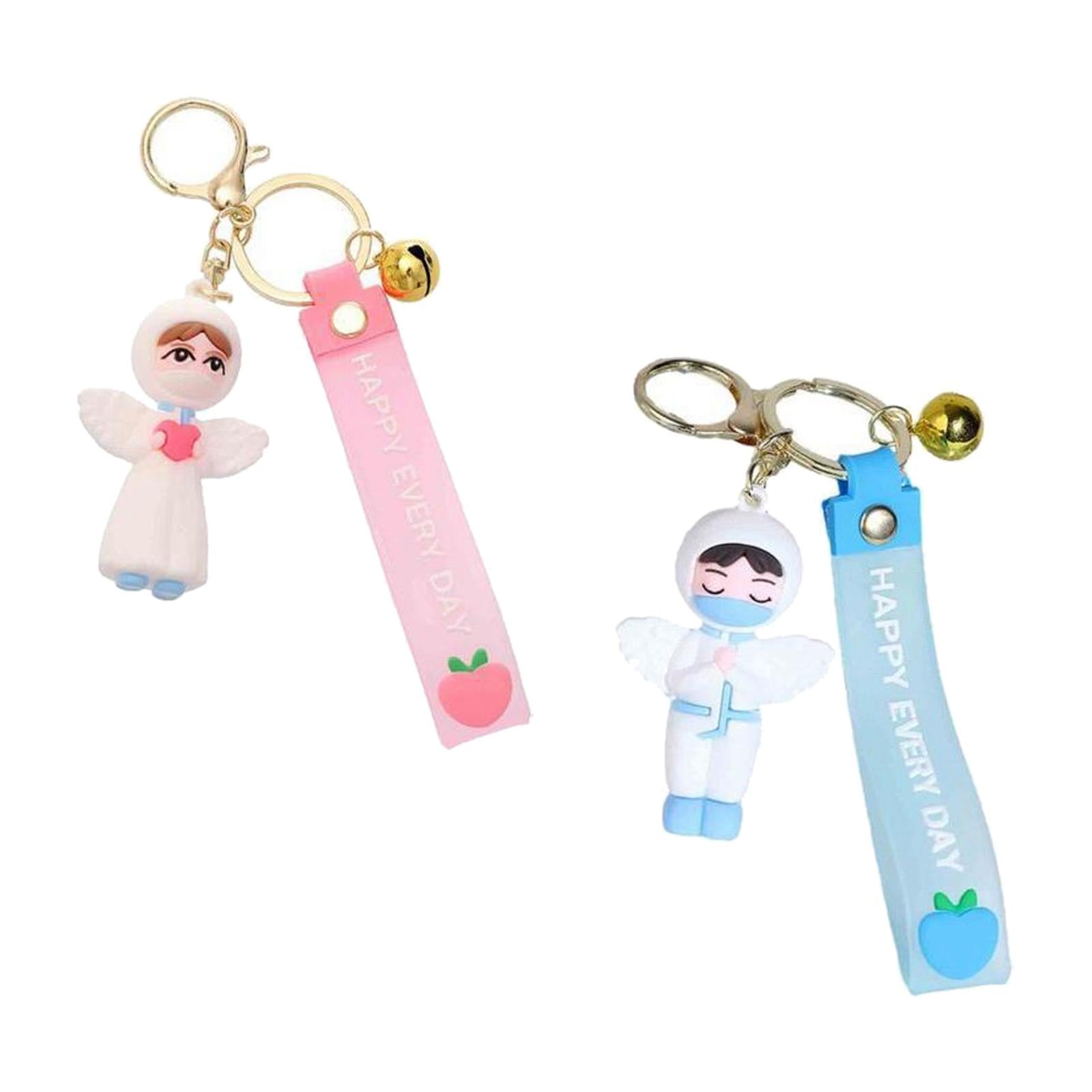 4x Pieces Nurse Gifts Nurse Keychain pink and blue for Women Nurse Day