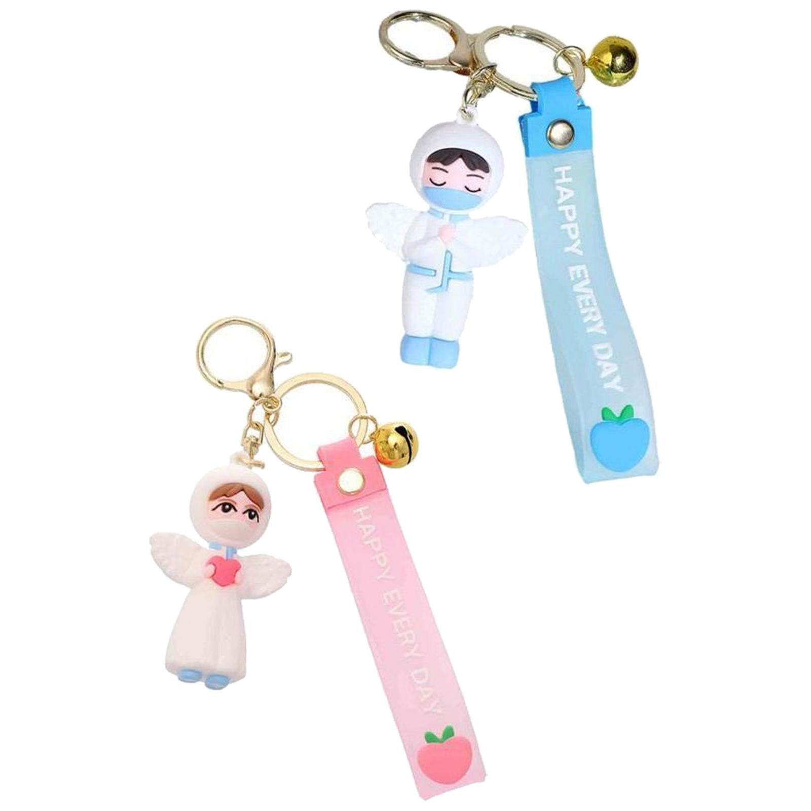 4x Pieces Nurse Gifts Nurse Keychain pink and blue for Women Nurse Day