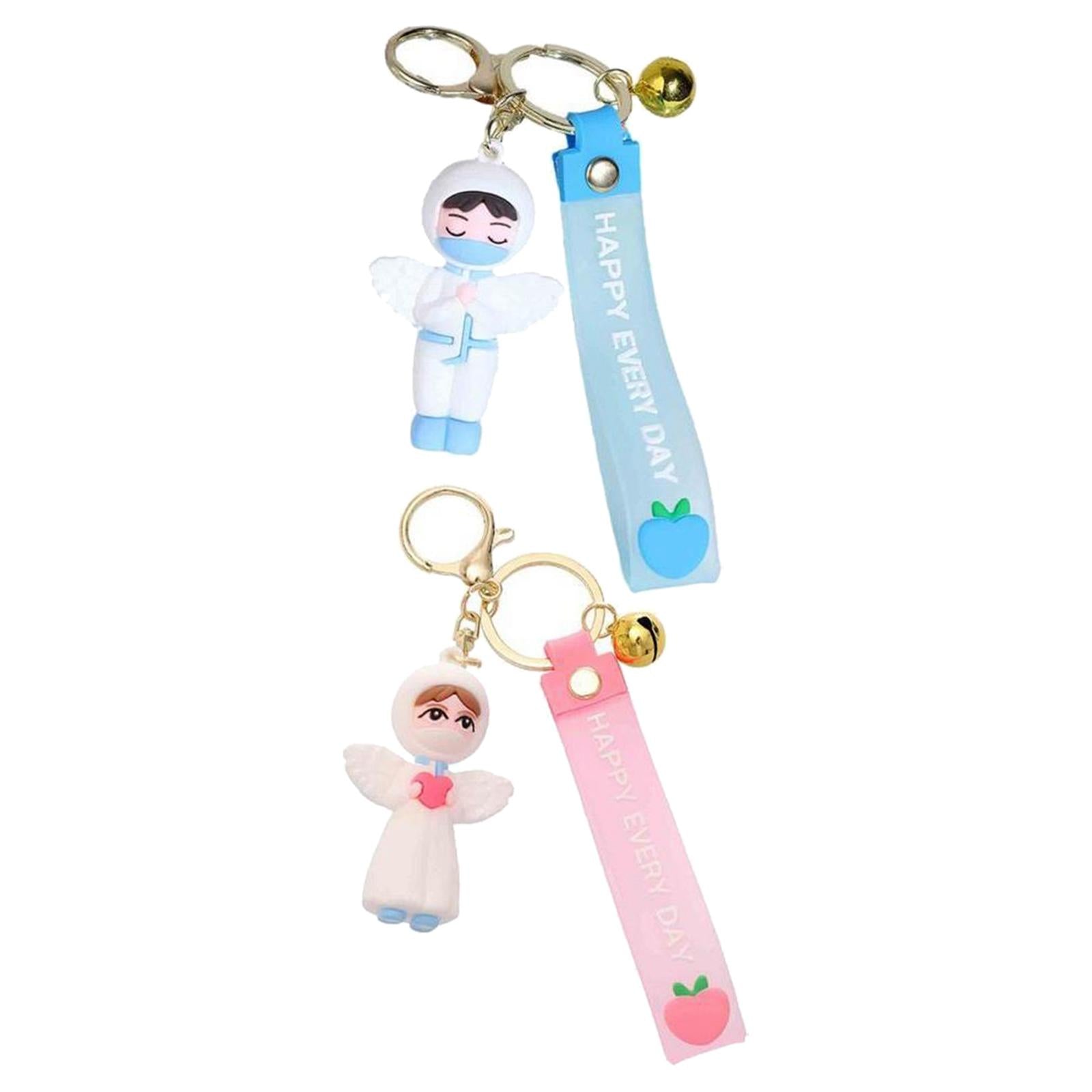 4x Pieces Nurse Gifts Nurse Keychain pink and blue for Women Nurse Day