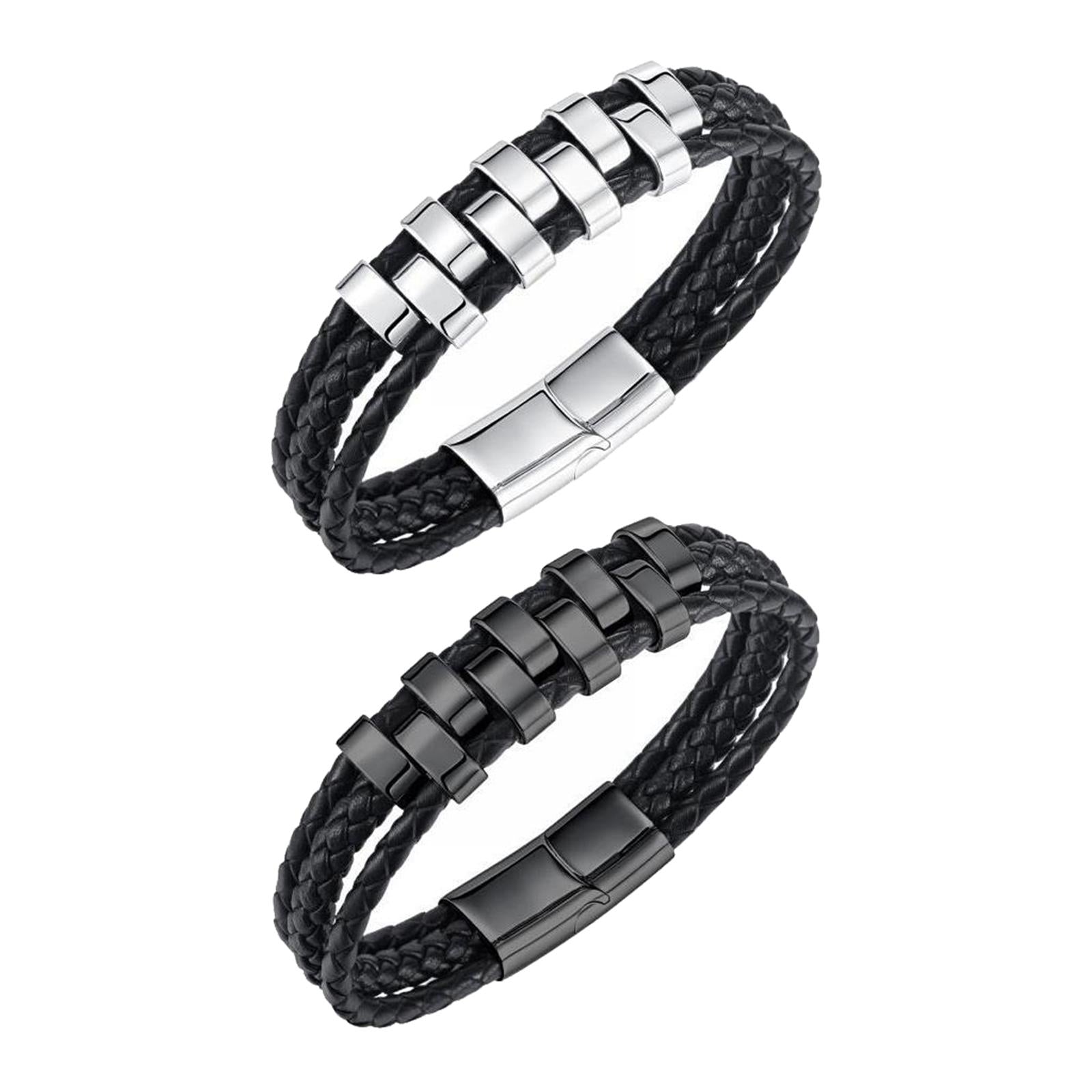 Braided Bracelet Cuff Bracelet  Rock Stackable PU Leather Bracelet