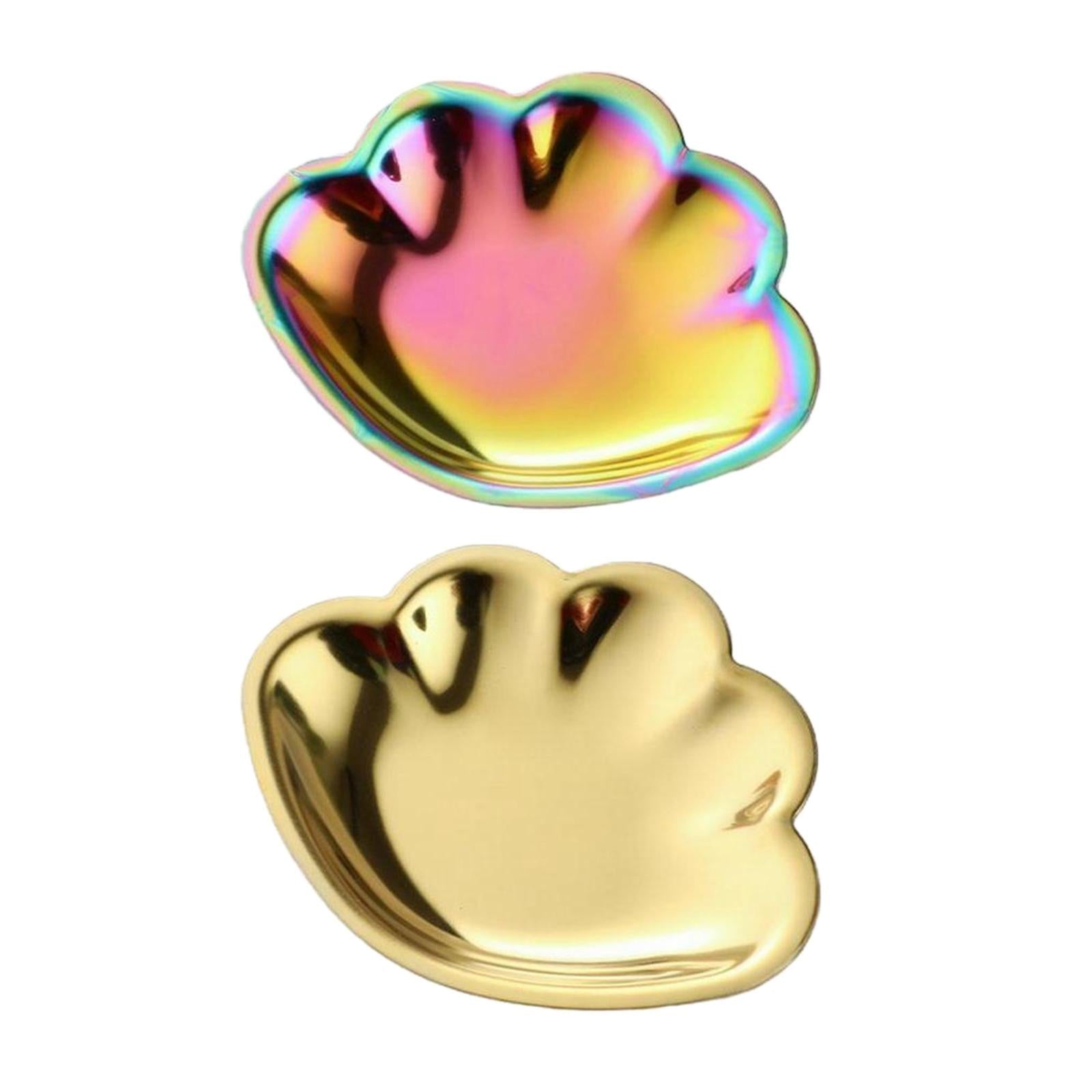 2pcs Jewelry Dish Tray Store Small Jewelry Metal Tray for Decor Home Women