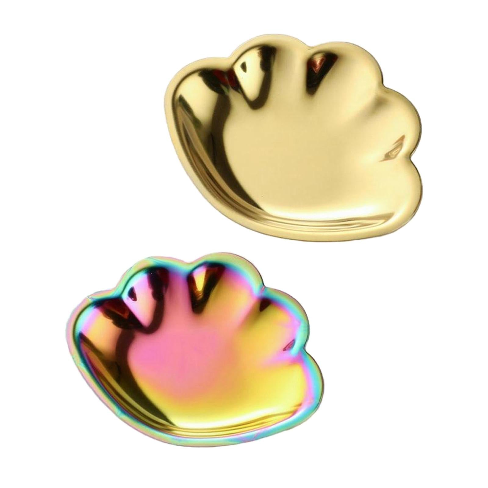 2pcs Jewelry Dish Tray Store Small Jewelry Metal Tray for Decor Home Women