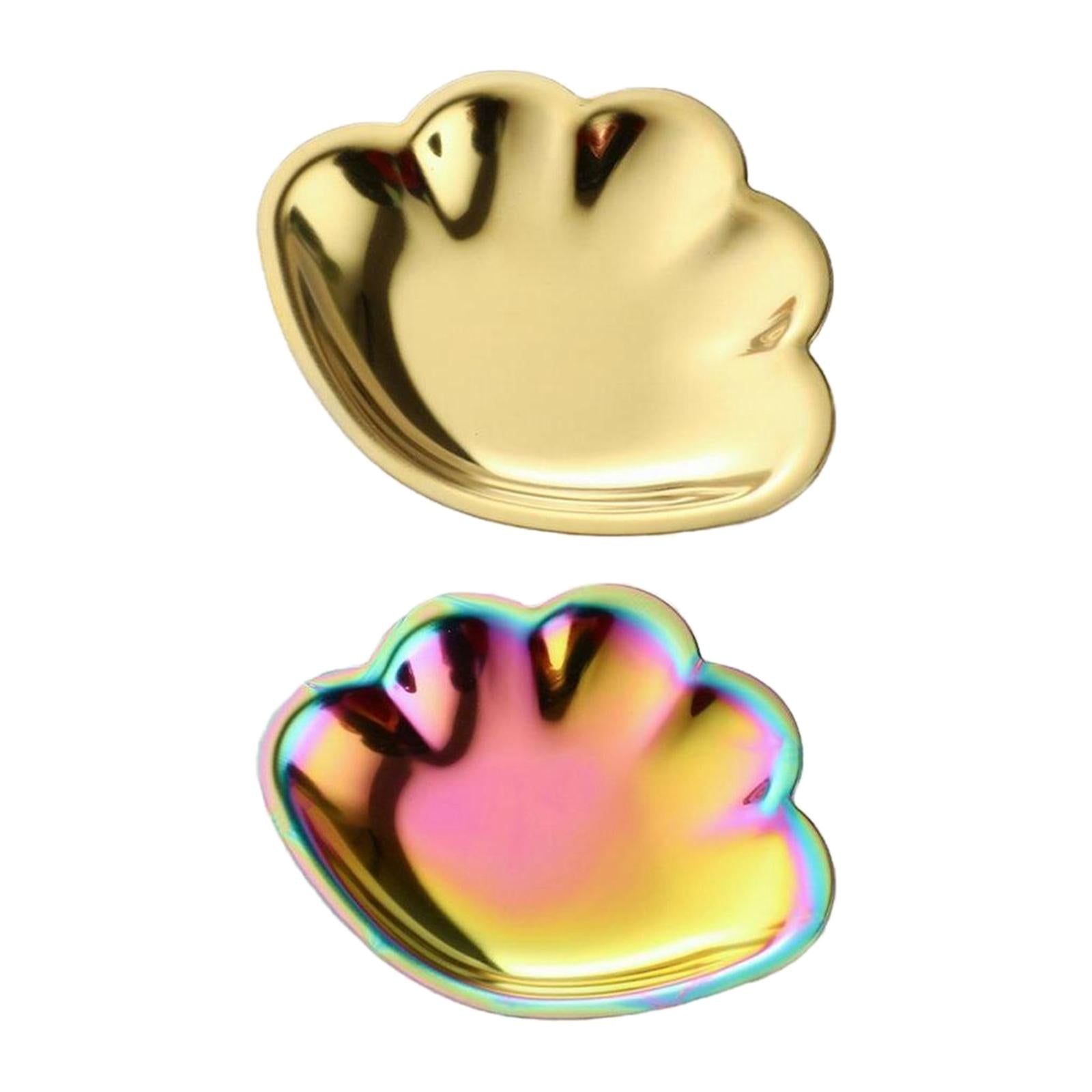 2pcs Jewelry Dish Tray Store Small Jewelry Metal Tray for Decor Home Women
