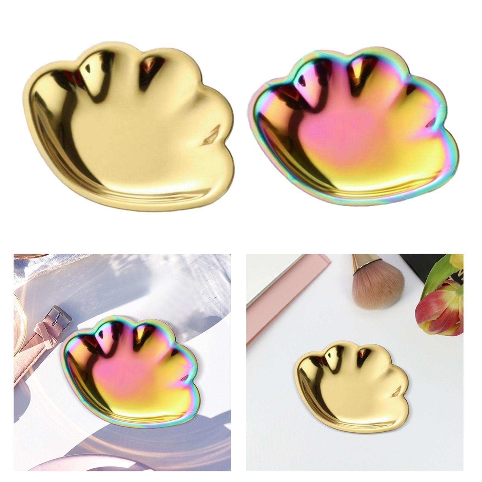 2pcs Jewelry Dish Tray Store Small Jewelry Metal Tray for Decor Home Women