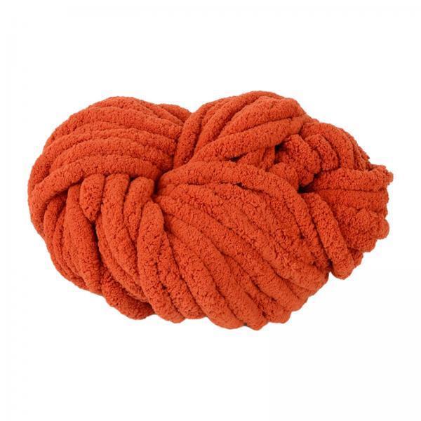 4xChunky Chenille Yarn Washable Super Bulky Yarn for Crocheting Throw Knitting Rust Red