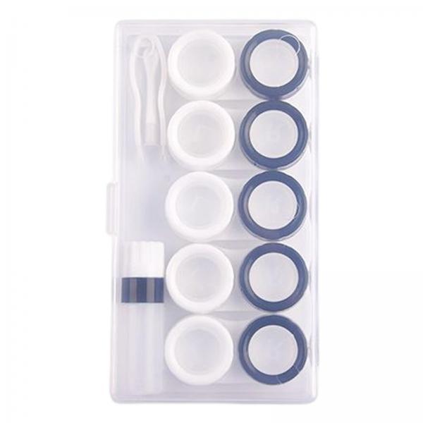 5x5 Pairs Contact Lens Storage Case Organizer L R Caps for Girls Black White