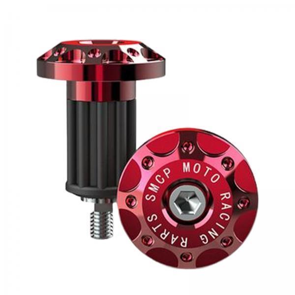 5x2Pcs Motorcycle Handle Bar End Grips Plug Caps CNC Aluminum Alloy  Red