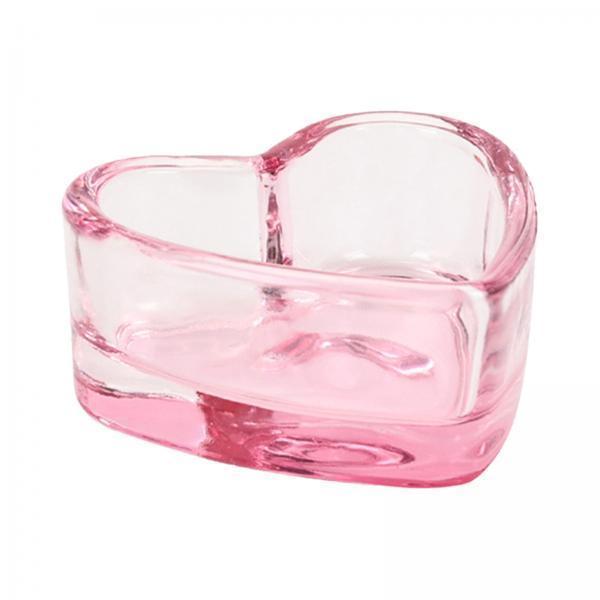 5xNail Art Dappen Dish for Women Nail Tool Durable Nail Pen Wash Cup Container Heart pink