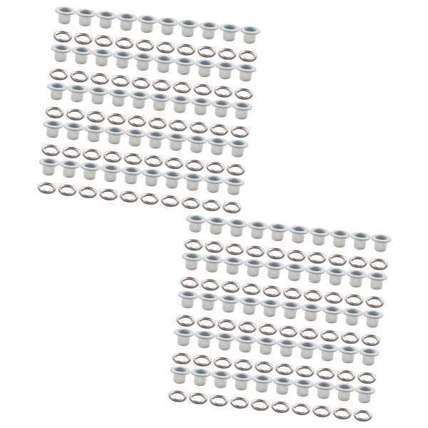 5x100 Pieces Eyelet Grommet Tool Kit Heavy Duty for Scrapbooking Clothes Shoes white