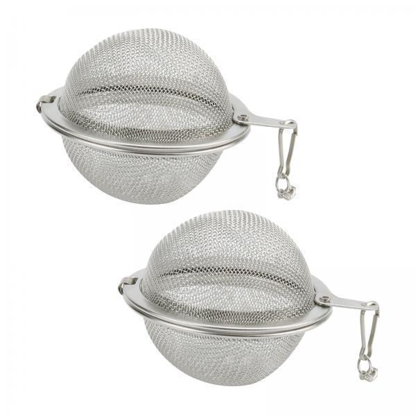 6xStainless Steel Mesh Tea Ball Infuser Strainers Interval Diffuser 7cm