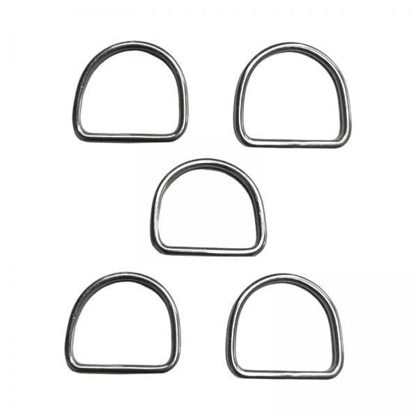 6x5 Pieces Metal D Ring Sturdy Stainless Steel D Rings for Belt Sewing Project 3mmx30mmx27mm