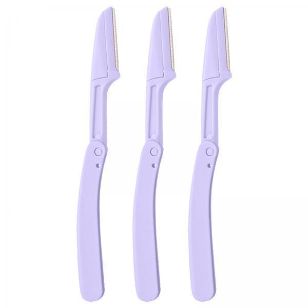 6x3 x Foldable Eyebrow Trimmer Razor Steel Blade Reusable for Men Women Purple