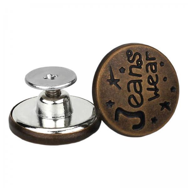 5x3PCS Detachable Jean Buttons Removable Reduce Waist Size for Cowboy Clothing Bronze Classic