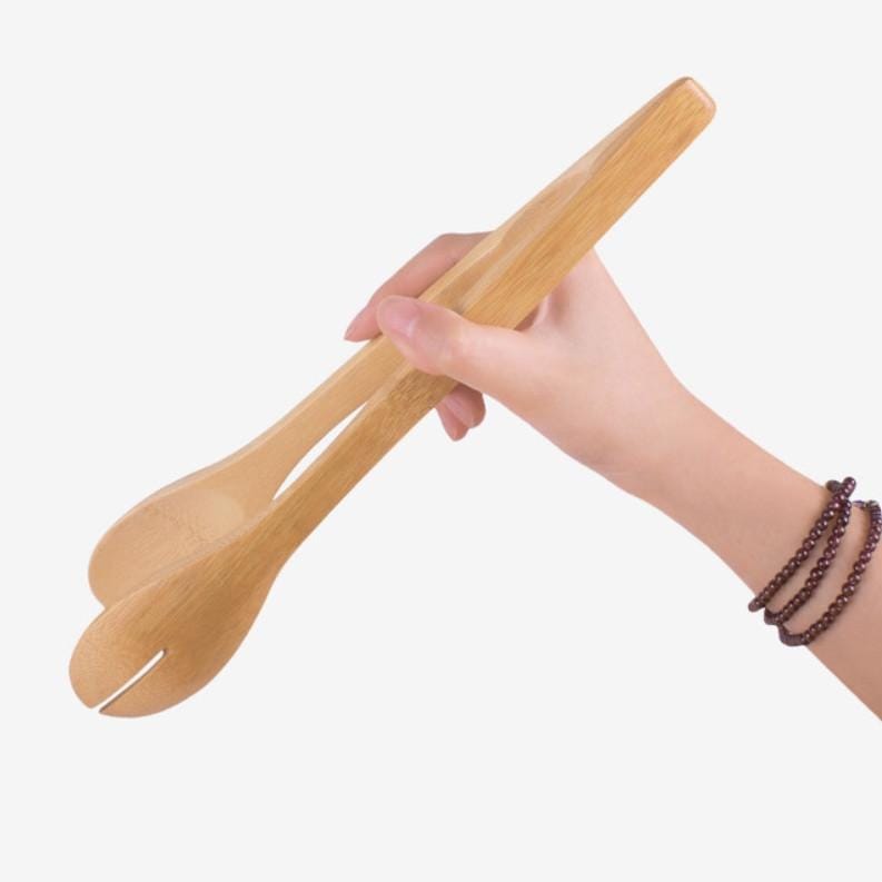 2 PCS Kitchen Pure Natural Bamboo Food Clip Wood Multifunctional Bread Salad Clip