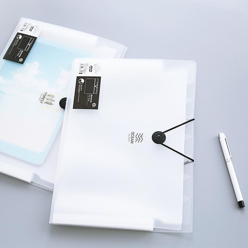 Multi-layer Buckle Matte Transparent Folder Information Booklet 8 Layer, Specification:A4