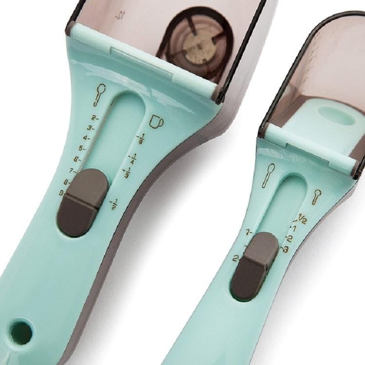 3 PCS Kitchen Tool Plastic Measuring Spoon Adjustable Baking Tool Measuring Spoon, Specification:Large (Light Blue)