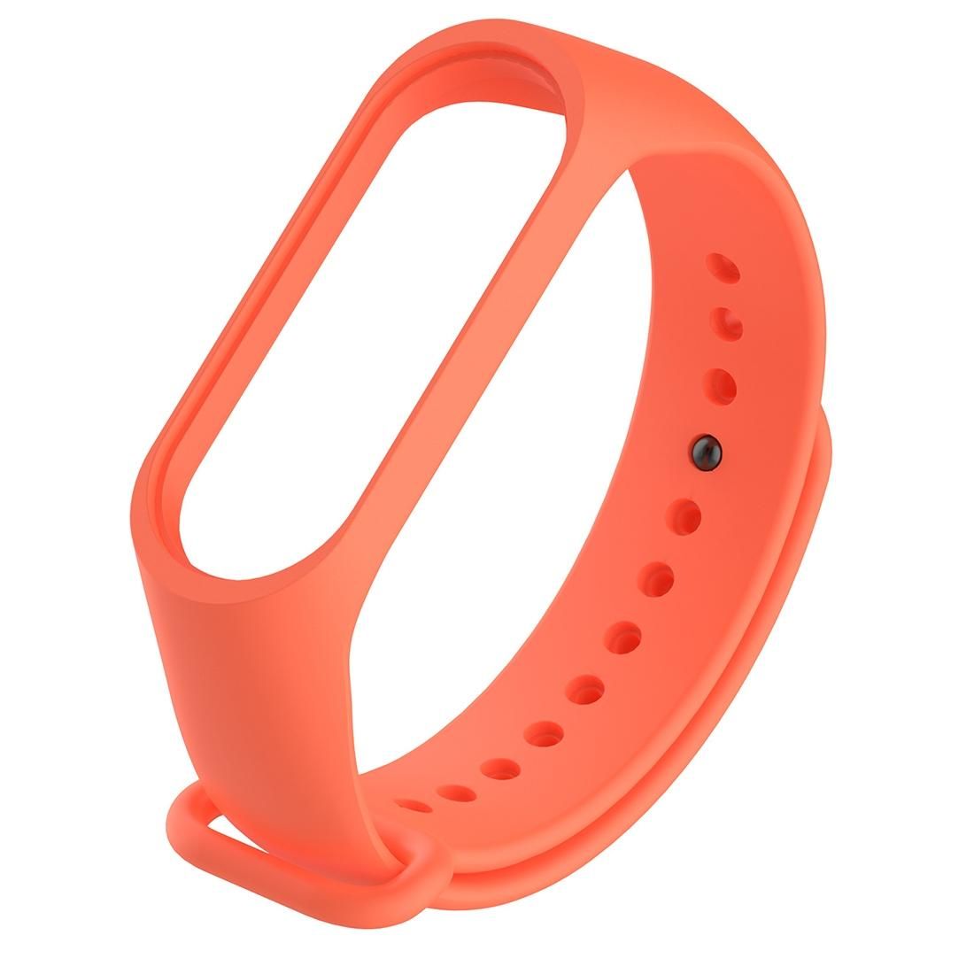 Bracelet Watch Silicone Rubber Wristband Wrist Band Strap Replacement for Xiaomi Mi Band 3 (Orange)