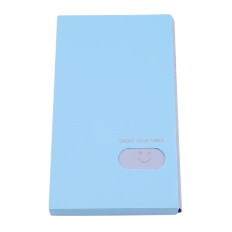 Smiley Face Pattern Portable Business Card Book Card Holder Small Card storage Book Card Sticker Collection Ticket Collection (Skype Blue)