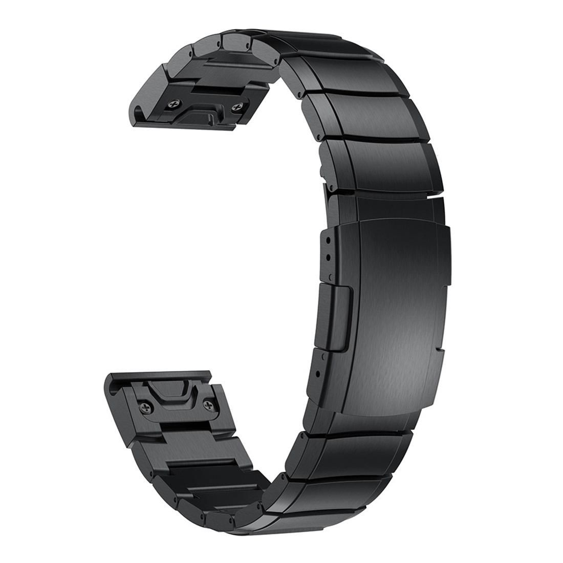 Quick Dismantling Steel Wrist Strap Watchband for Garmin Fenix 5 22mm (Rose Gold)