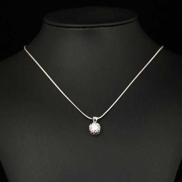 Women Unique Crown Cubic Zirconia Necklaces Pendants Chain Fashion Jewelry (Platinum Plated)