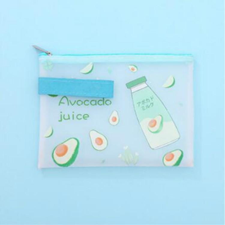L0028 Avocado TPU File Bag Storage Folder Waterproof Papers Portfolio Student Stationery, Size:S (Beautiful)