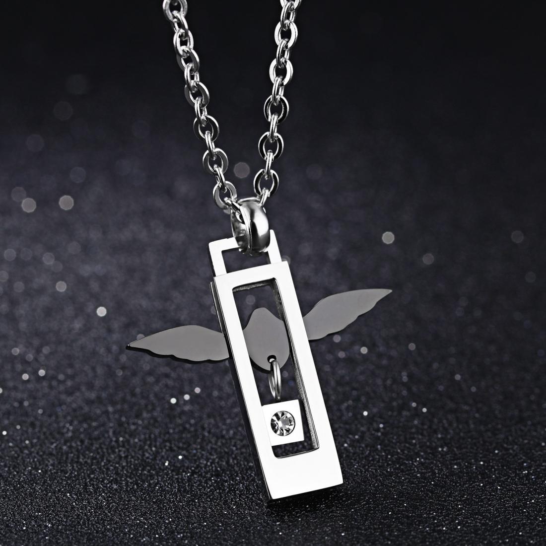 OPK Fashion Angel Love Couple Titanium Steel Necklace Pendant without Chain (Women)