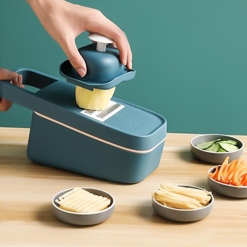 Multifunctional Vegetable Cutter Household Stainless Steel Wire Grater Potato Slicer Grater (Gray)