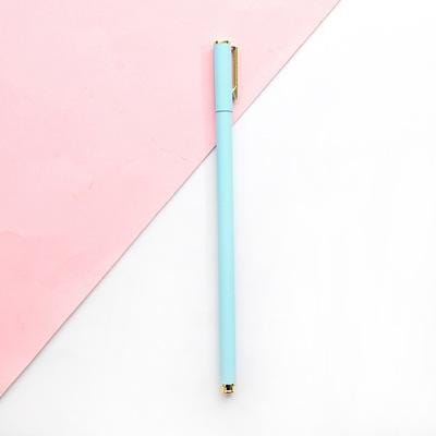 Small Fresh Candy Color Simple Thin Rod Metal Gel Pen (Metal gel pen-2050 light blue rod)