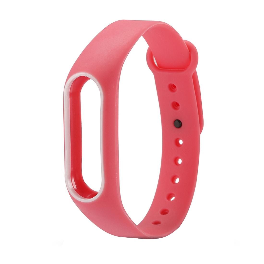 For Xiaomi Mi Band 2 Colorful Silicone Wrist Strap, Watch Band,Host not Included (Pink)