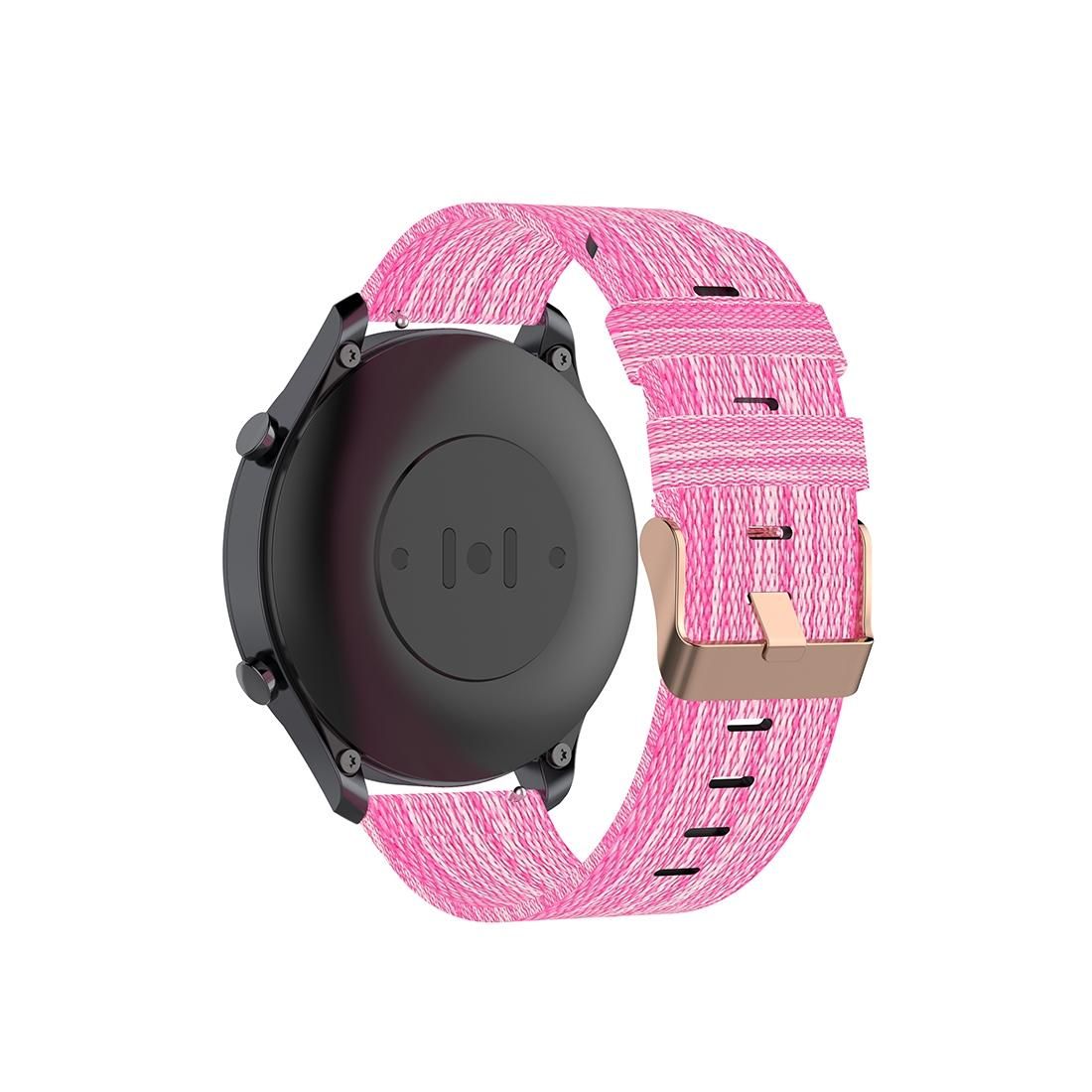 For Xiaomi Watch Color 22mm Nylon Denim Wrist Strap Watchband (Pink)