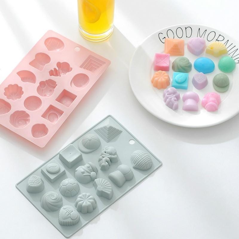 6 PCS Cartoon Silicone Ice Tray Mold Cake Chocolate Baking Mold (Pink)