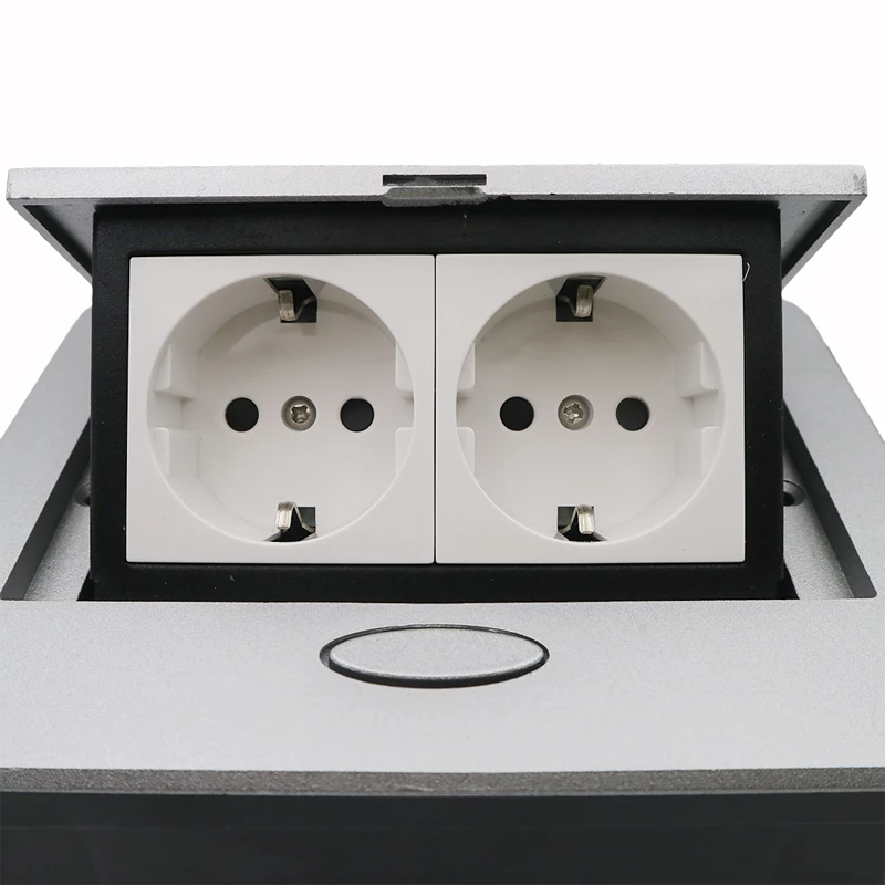 Desktop pop up socket box with 2 EU plug with 1.8m power cable