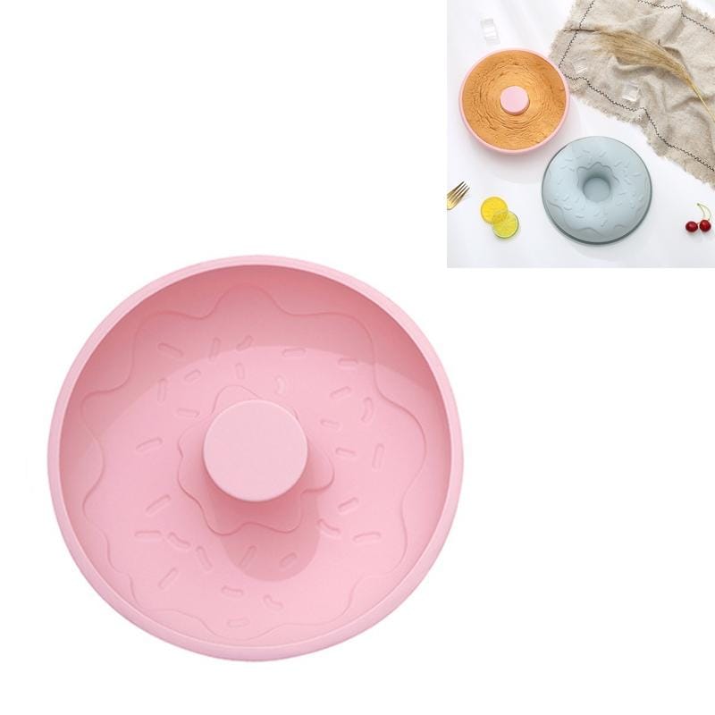 4 PCS DIY Baking Donut Silicone Cake Mold (Pink)