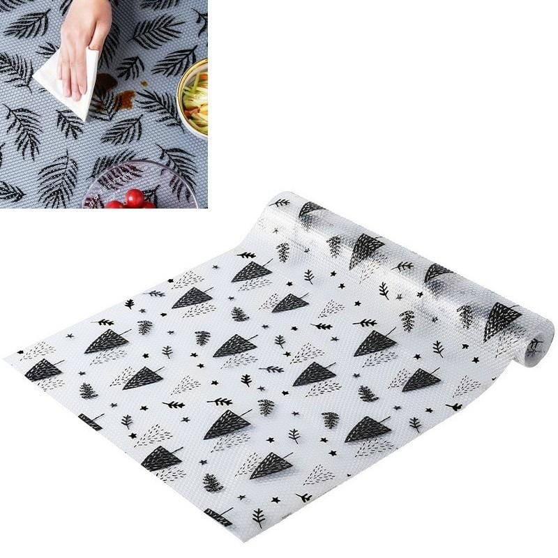 3 PCS Kitchen Pattern Oil-proof  Waterproof Cuttable Cabinet Mat Wardrobe Shoe Cabinet Moisture-proof Mat (Forest)