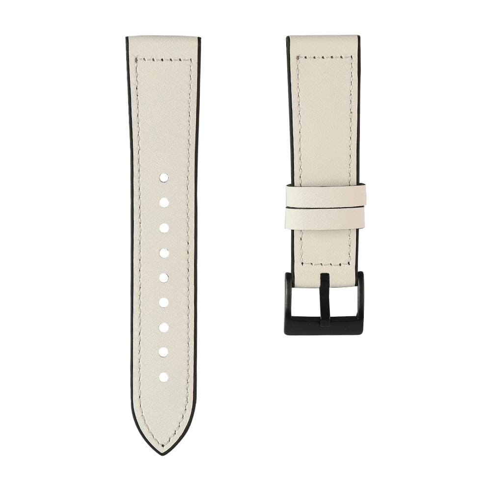 TPU + Leather Replacement Strap Watchband, Size:For Samsung Galaxy Watch 3 45mm (White)