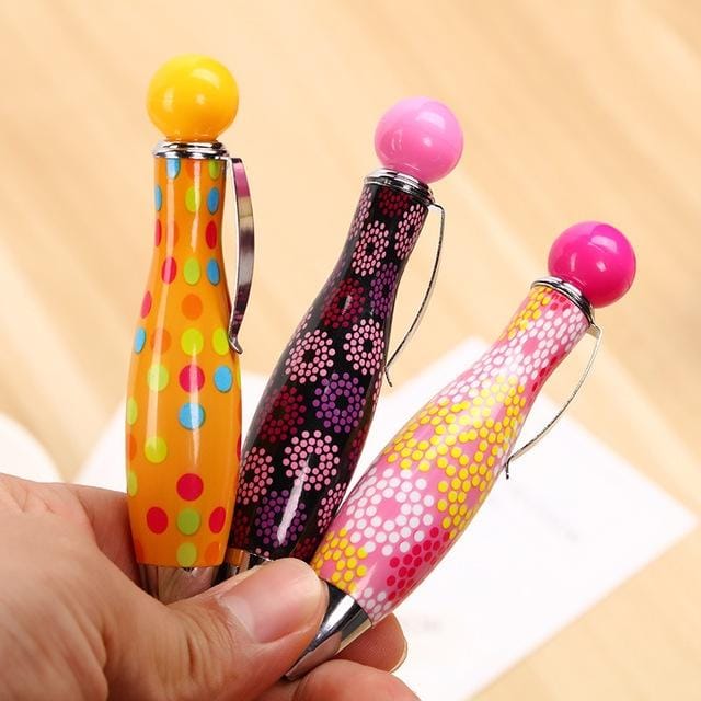 3 PCS Children Lovely Fat Style Bowling Ballpoint Pens