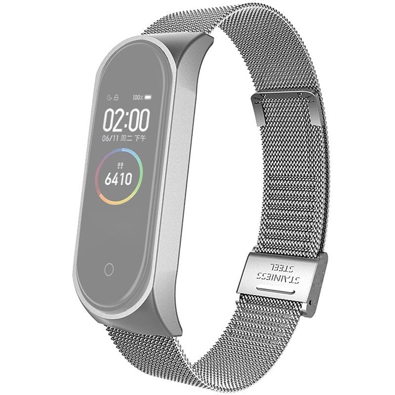 For Xiaomi Mi Band 4 / 3 Milanese Metal Replacement Strap Watchband, Color:Silver