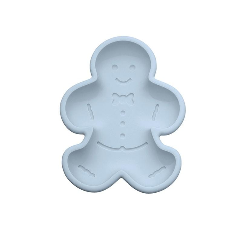 6 PCS Cartoon Animal Shape Silicone Non-cut high Temperature Baking Cake Mold, Style:Gingerbread Man (Pink)
