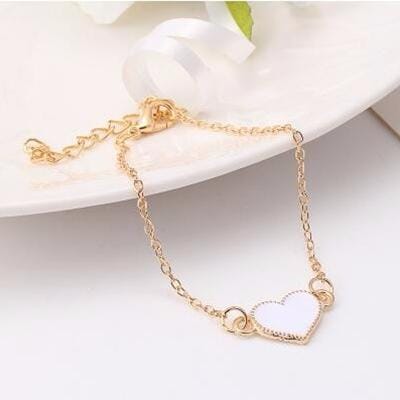 3 PCS Women Fashion Heart Bracelet Jewelry (White)