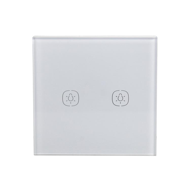 2.4G 2 Buttons Smart Light Wall Switch, Support Alexa / Google Home Voice Control, US Plug