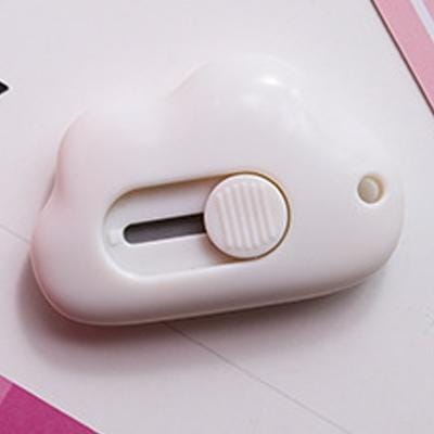 3 PCS Cute Cloud Mini Portable Utility Knife Paper Cutter (White)