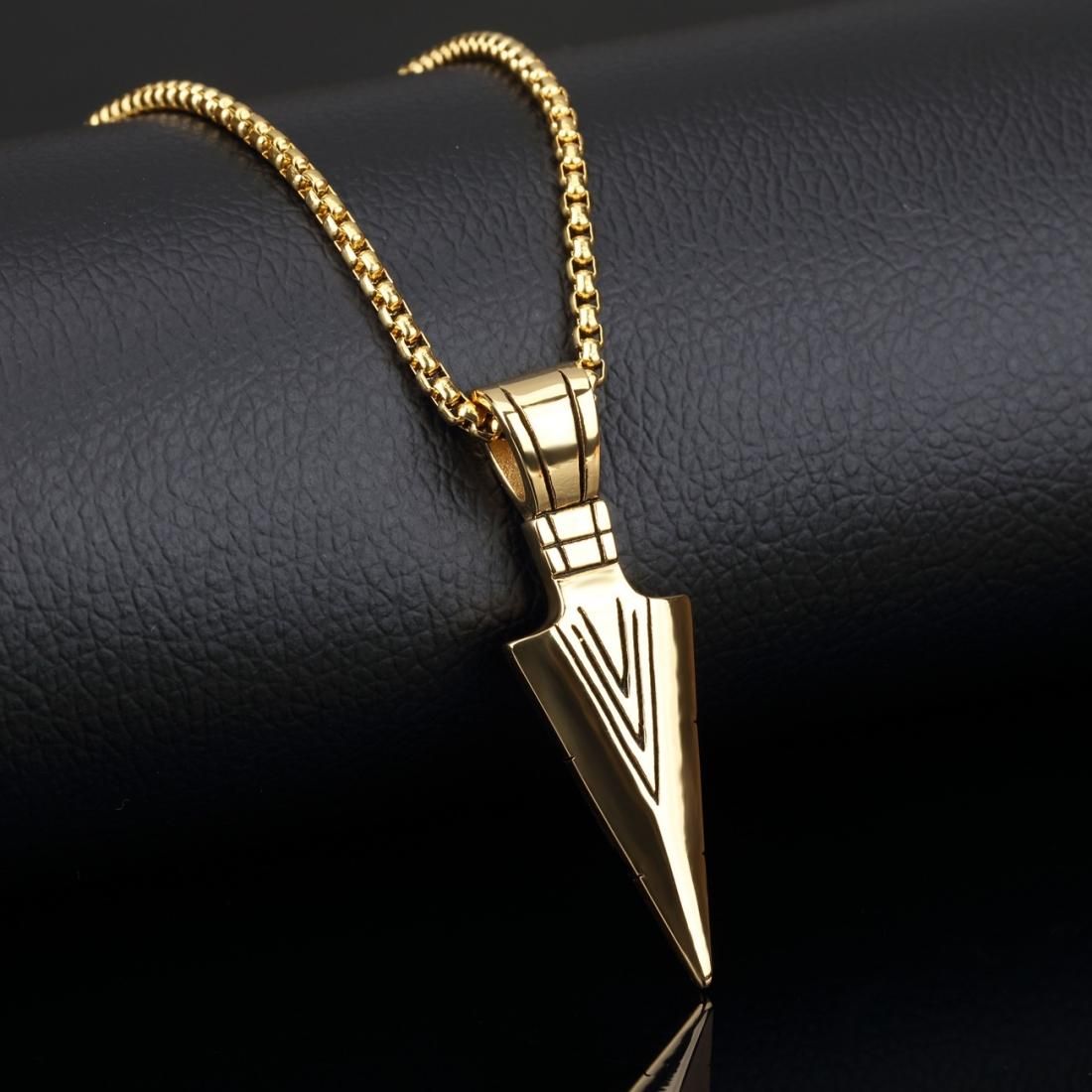 OPK Personality Spear Stainless Steel Pendant without Chain (Gold)